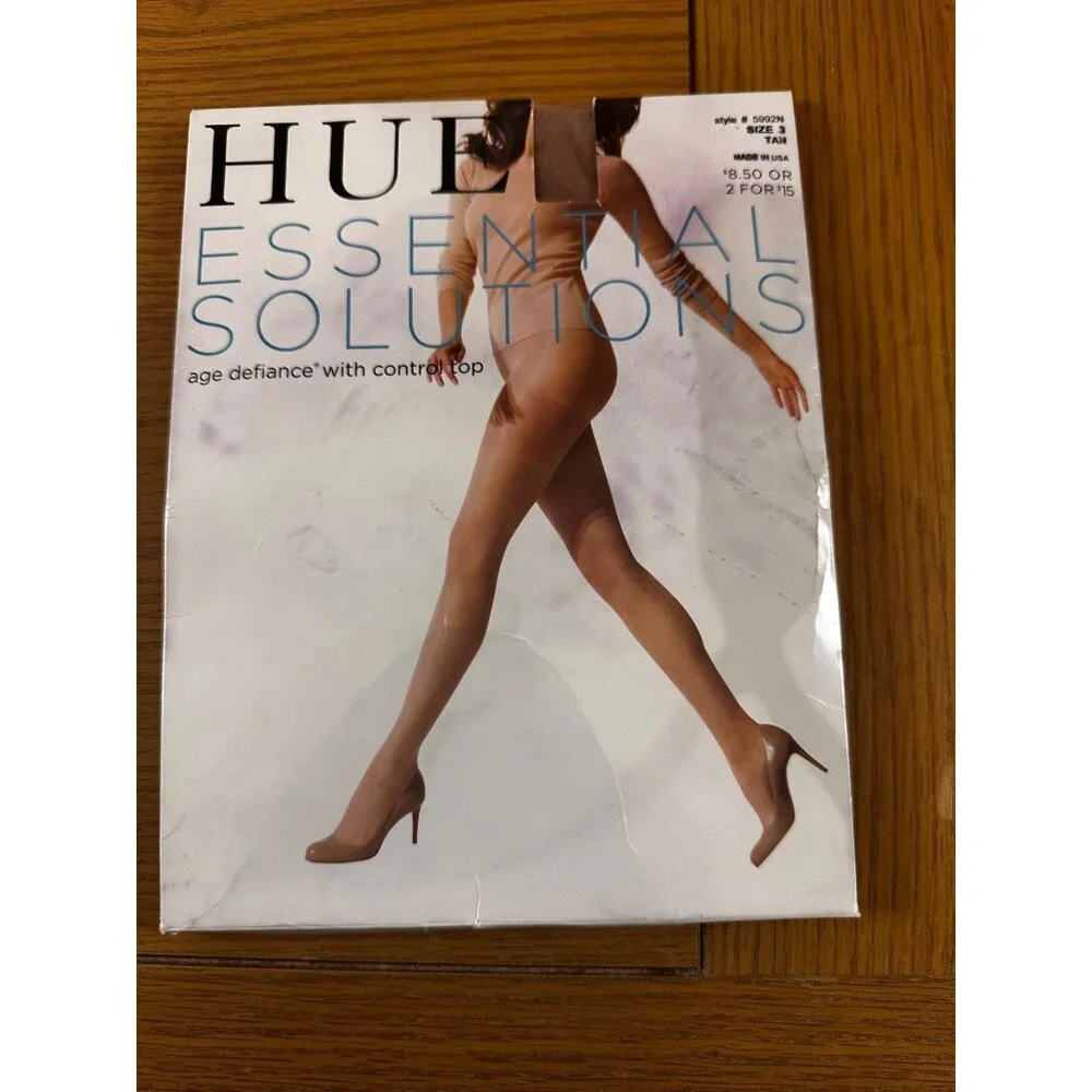 Hue Size 3 Tan Essential Solutions Age Defiance Control Top Hosiery